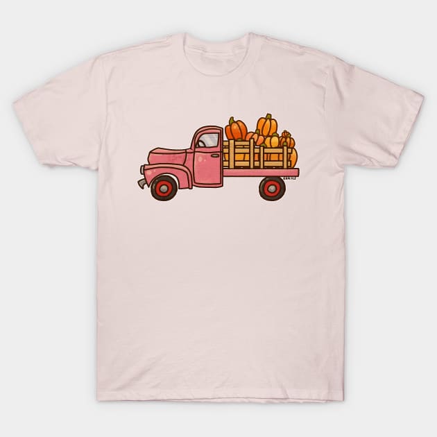 Pickup A Pumpkin! (Pink Version) T-Shirt by Jan Grackle